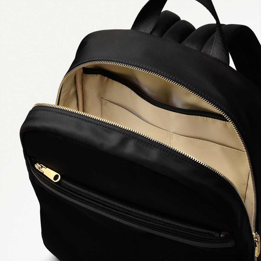 Holland Park Fabric Medium Ziptop Backpack in Black - H2055001