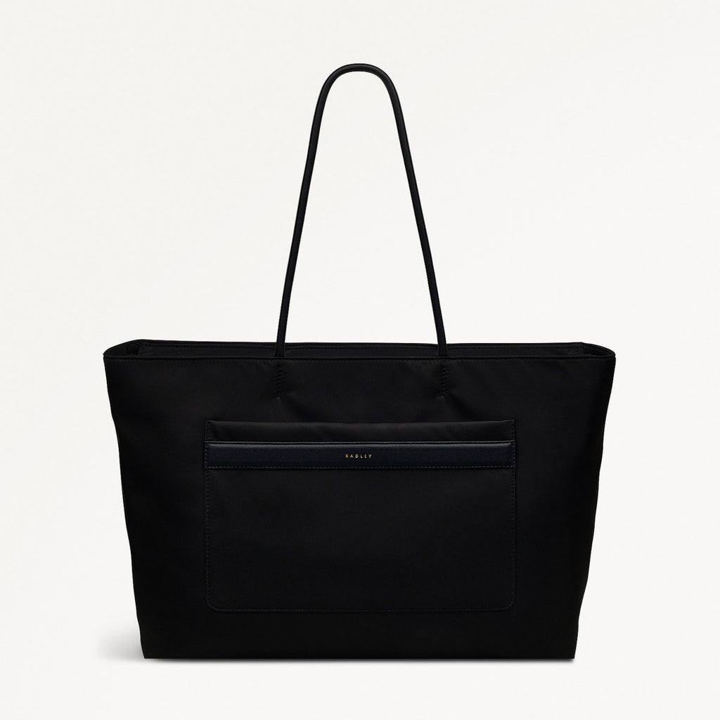 Holland Park Fabric Large Ziptop Tote Bag in Black - H2056001