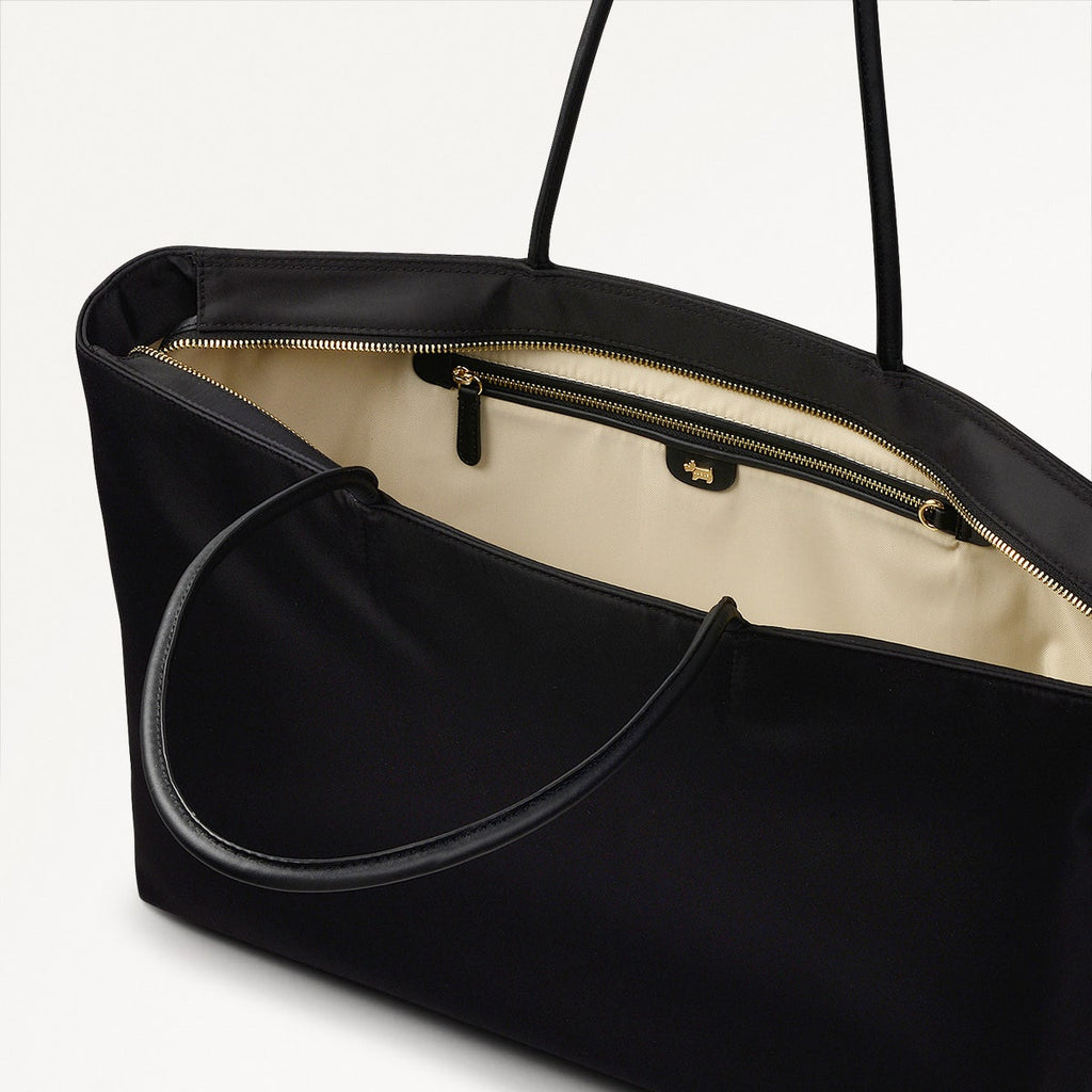 Holland Park Fabric Large Ziptop Tote Bag in Black - H2056001
