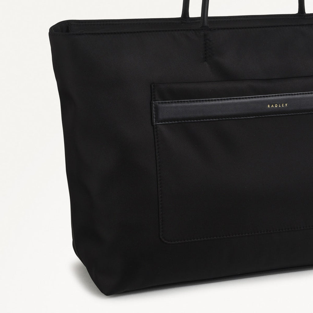 Holland Park Fabric Large Ziptop Tote Bag in Black - H2056001