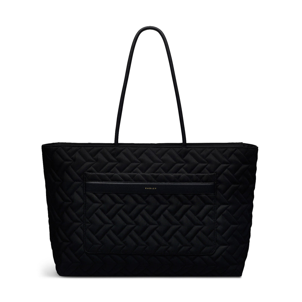 Holland Park Fabric Large Ziptop Tote Bag in Black - H2070001