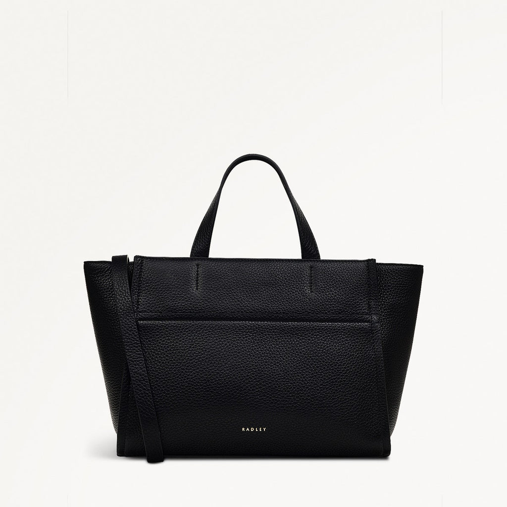 Oak Street Leather Medium Ziptop Grab Bag in Black - H2073001