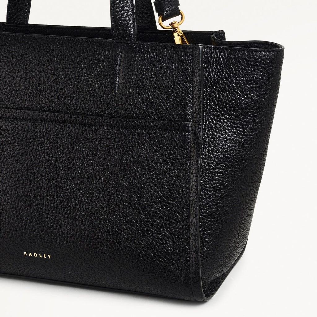 Oak Street Leather Medium Ziptop Grab Bag in Black - H2073001