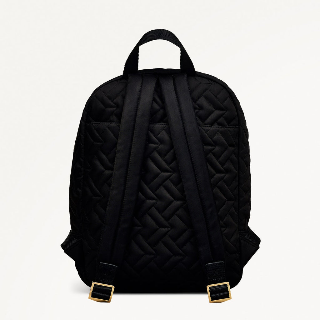 Holland Park Fabric Medium Ziptop Backpack in Black - H2074001