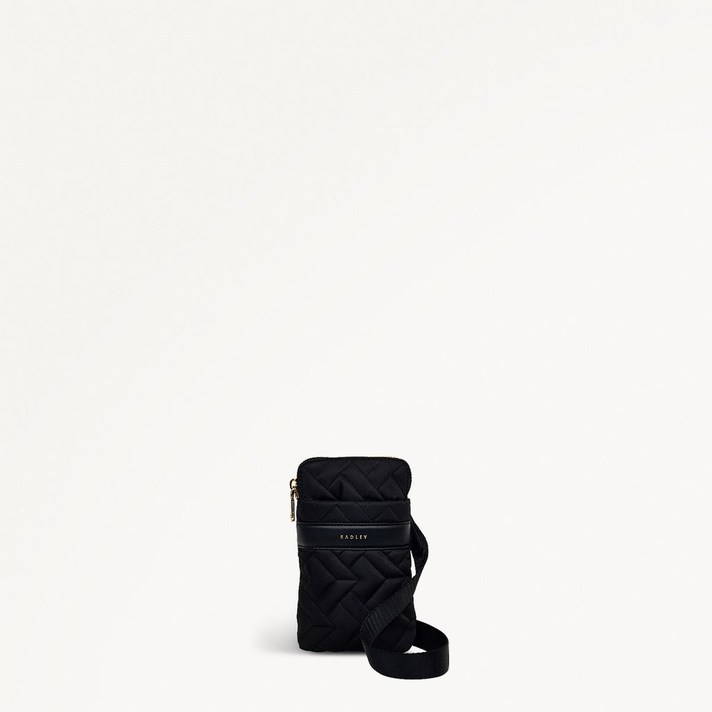 Holland Park Fabric Medium Zip Around Phone Crossbody Bag in Black - H2075001
