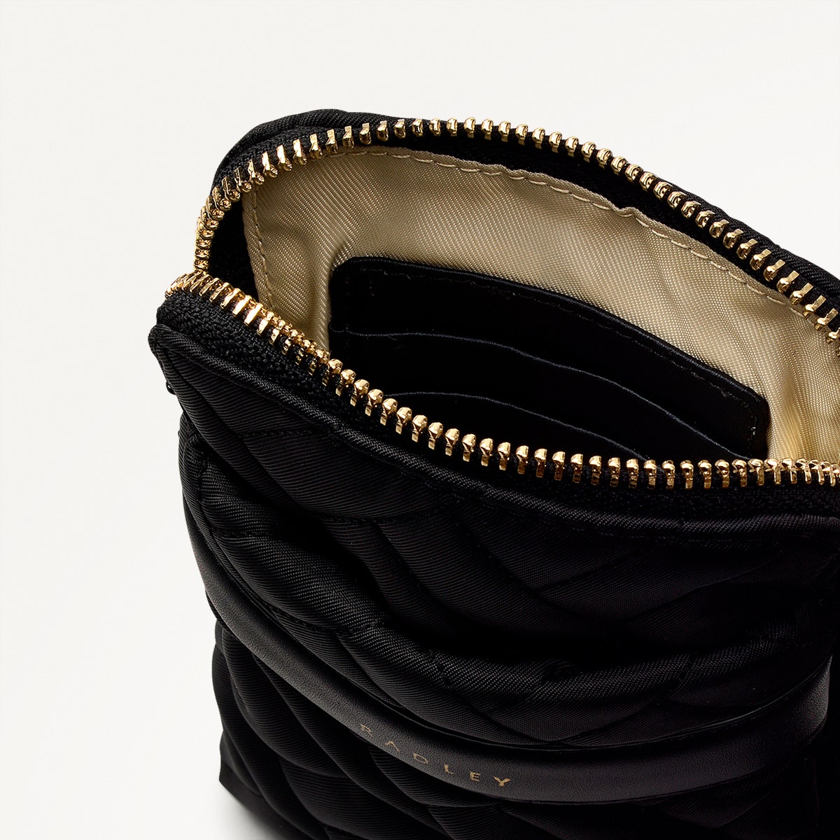 Responsible Black Phone Crossbody Bag | Holland Park Quilt AW24