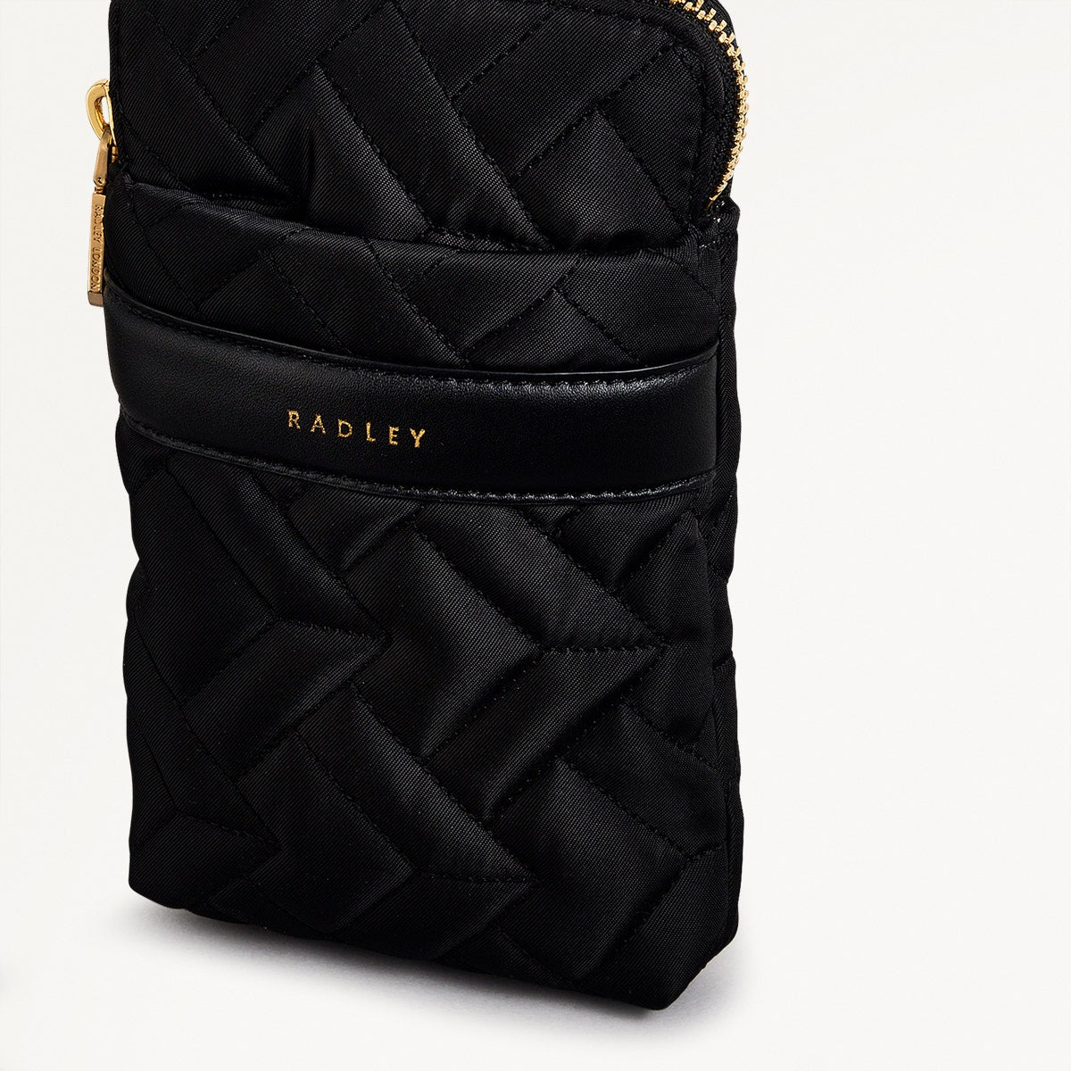 Responsible Black Phone Crossbody Bag | Holland Park Quilt AW24