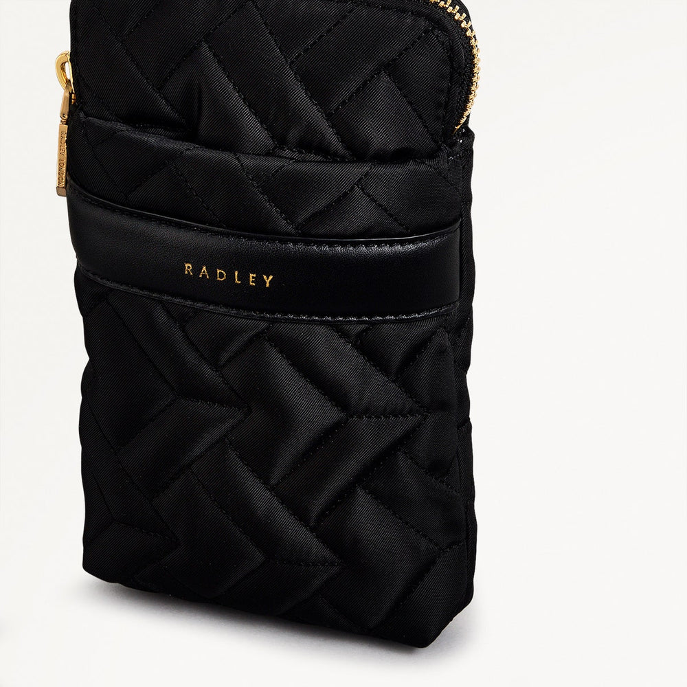 Holland Park Fabric Medium Zip Around Phone Crossbody Bag in Black - H2075001