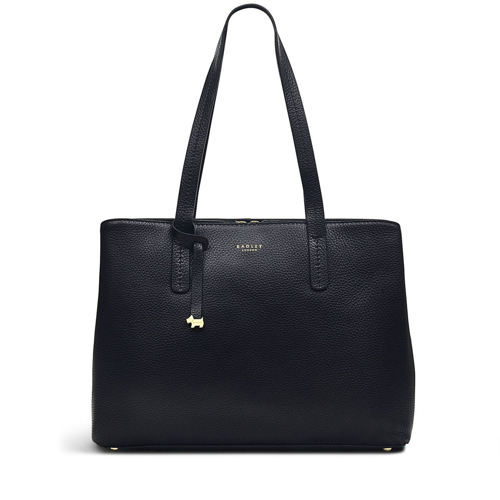 Dukes Place Leather Large Ziptop Workbag Bag in Black - H2078001