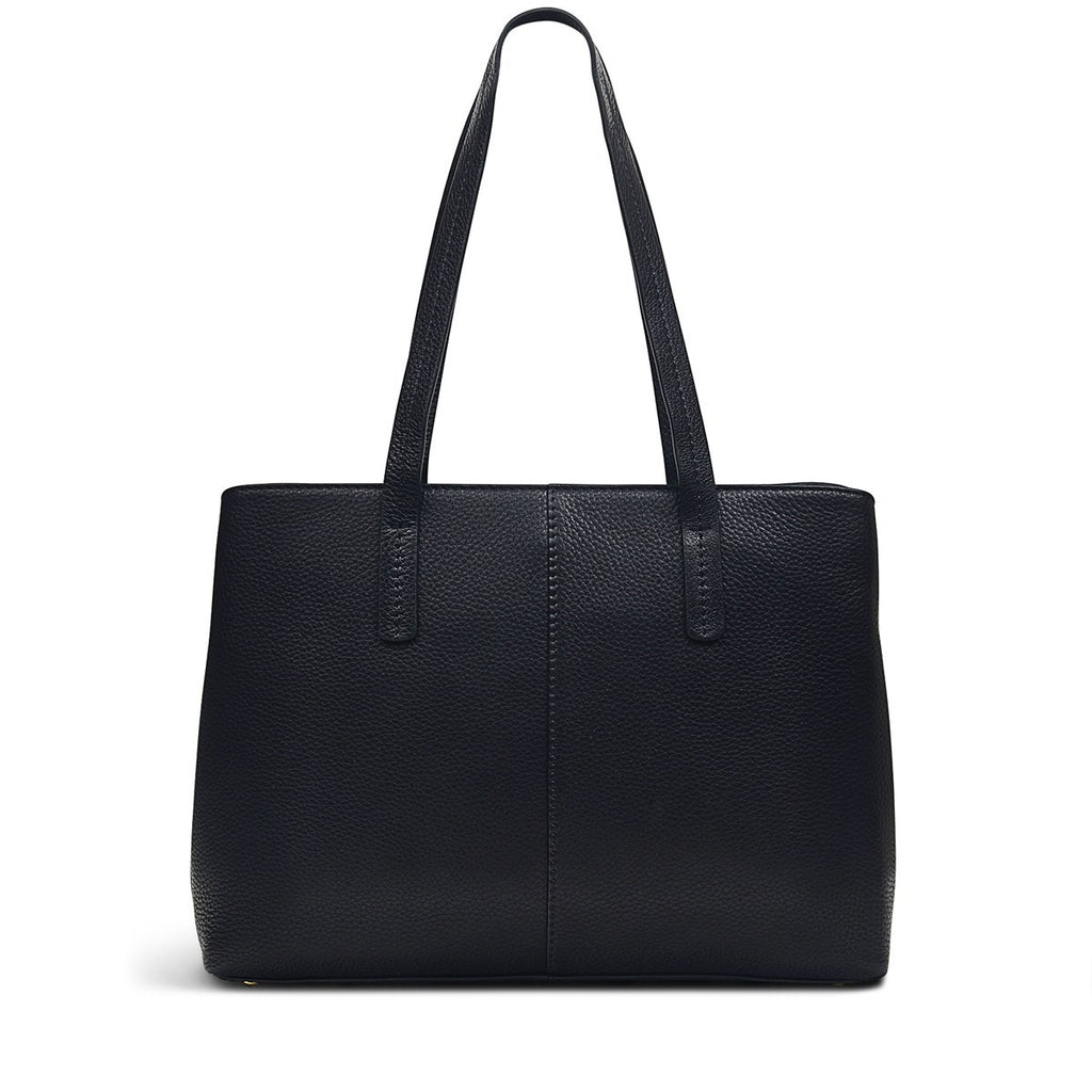 Dukes Place Leather Large Ziptop Workbag Bag in Black - H2078001