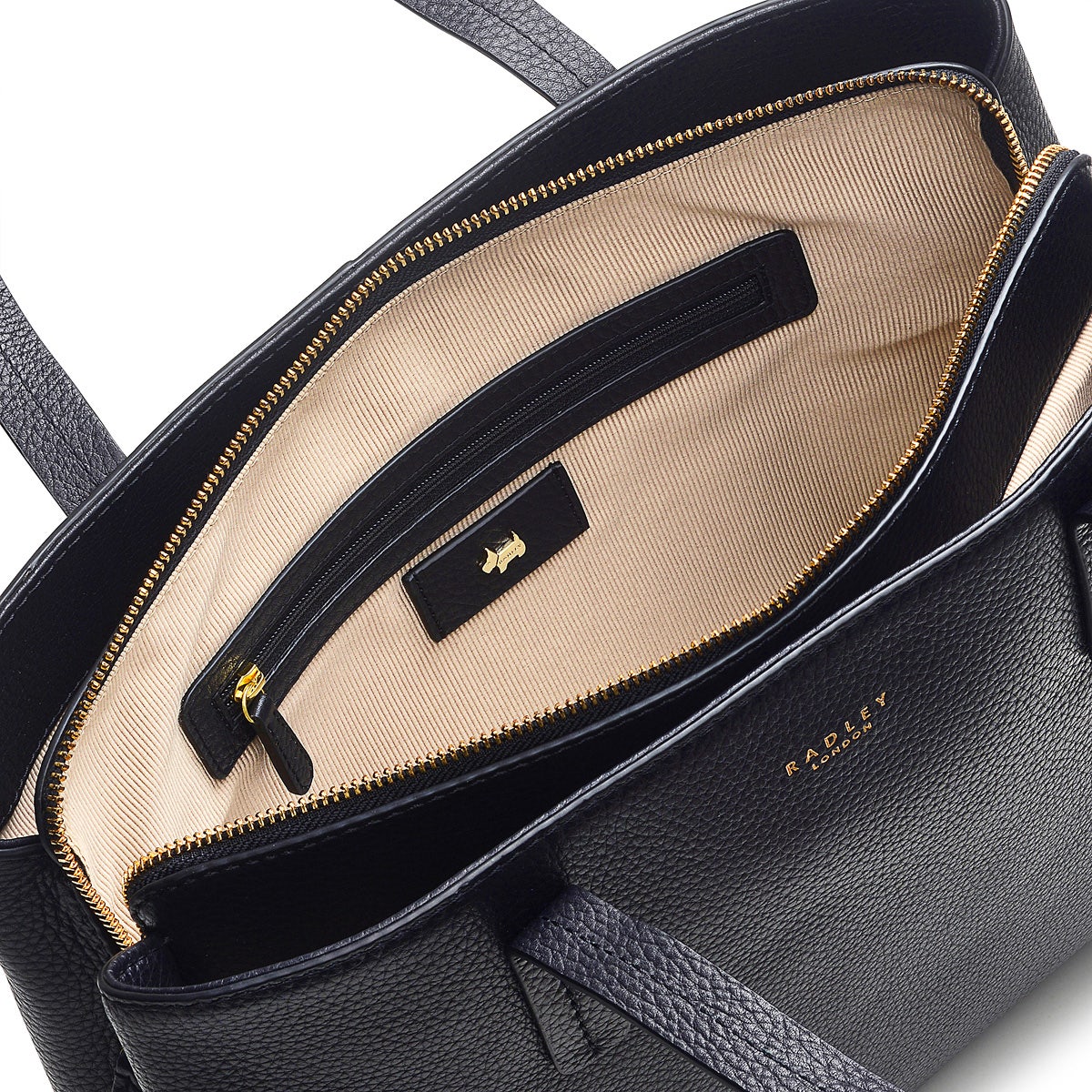 Dukes Place Leather Large Ziptop Workbag Bag in Black - H2078001