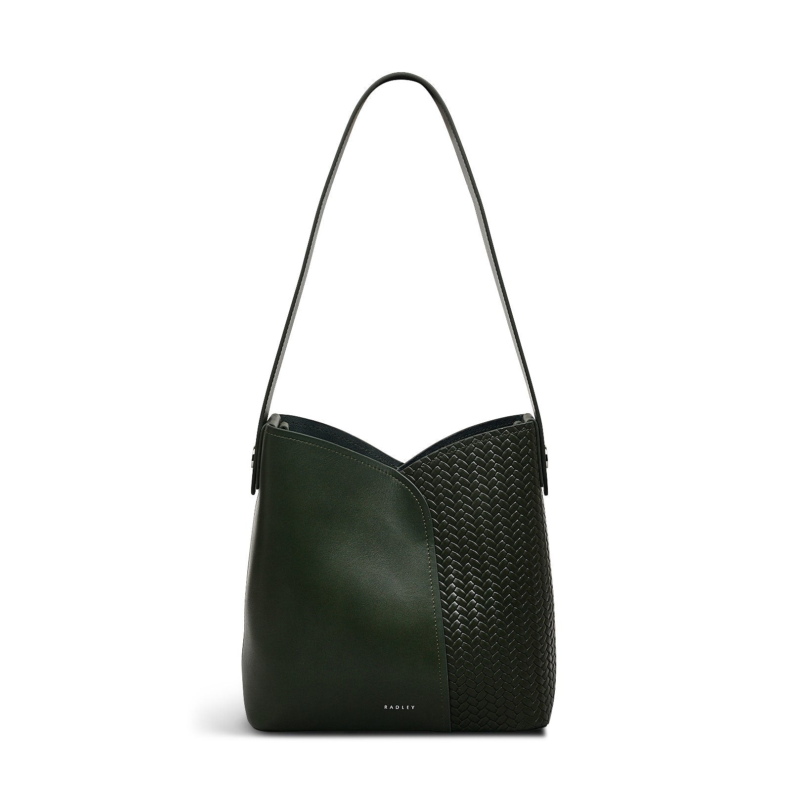 The Cordelia Leather Medium Open Top Shoulder Bag in Racing Green - H2082302