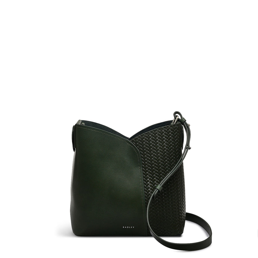 The Cordelia Leather Medium Open Top Shoulder Bag in Racing Green - H2082302