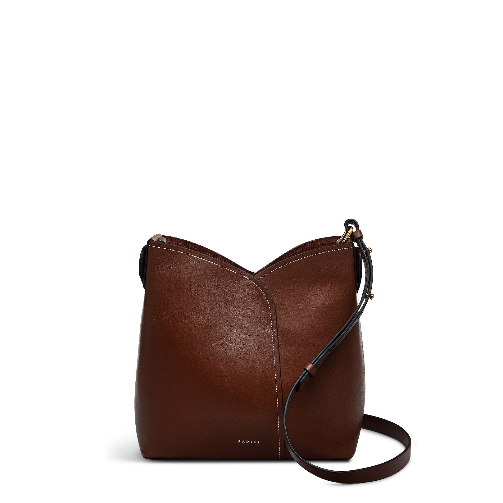 The Cordelia Leather Medium Open Top Shoulder Bag in Walnut - H2083208