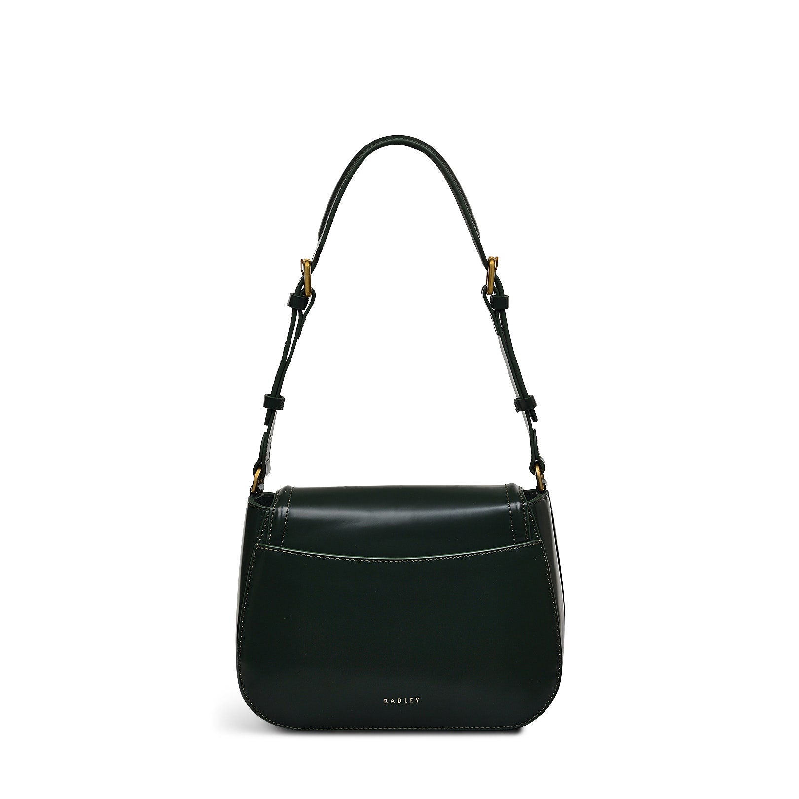 Newton Place Leather Medium Flapover Shoulder Bag in Racing Green - H2086302