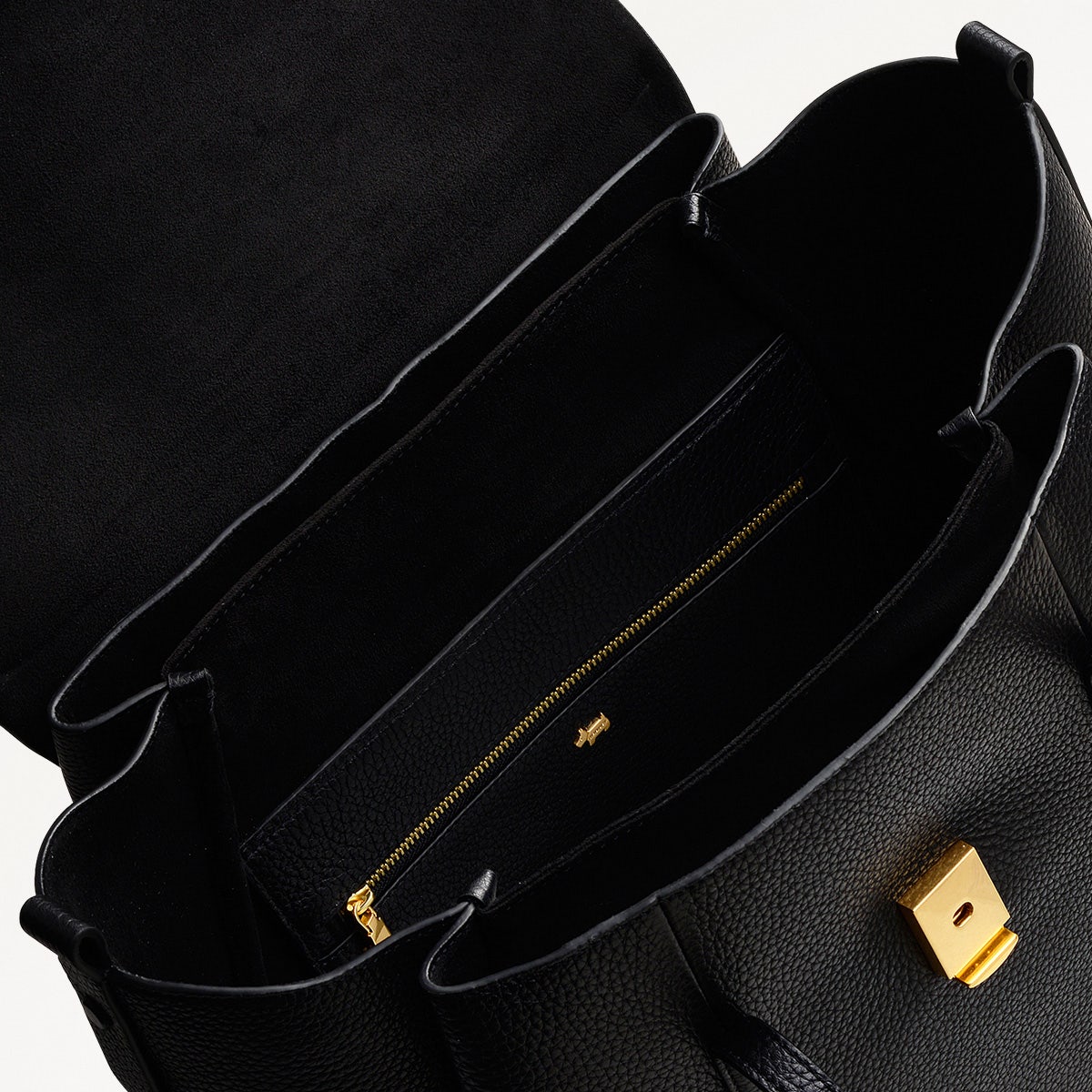 The Chancery Leather Medium Flapover Backpack in Black - H2089001