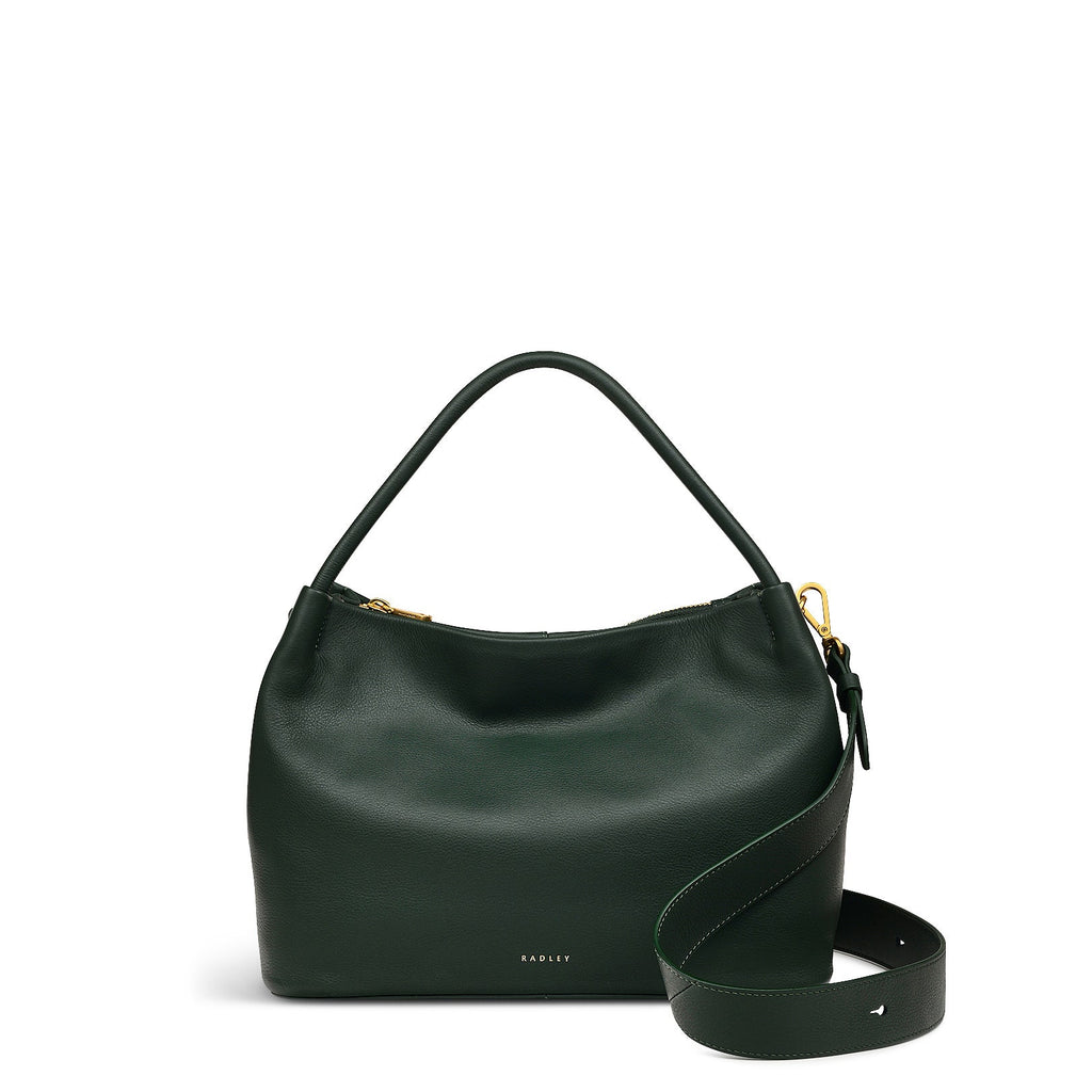 Ivydale Road Leather Medium Ziptop Satchel Bag in Racing Green - H2097302