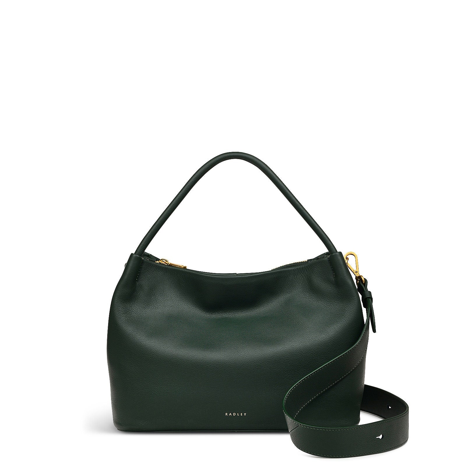 Ivydale Road Leather Medium Ziptop Satchel Bag in Racing Green - H2097302