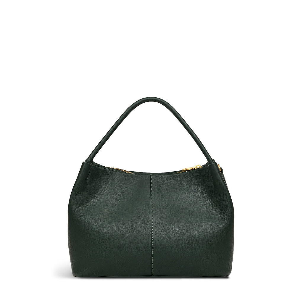 Ivydale Road Leather Medium Ziptop Satchel Bag in Racing Green - H2097302