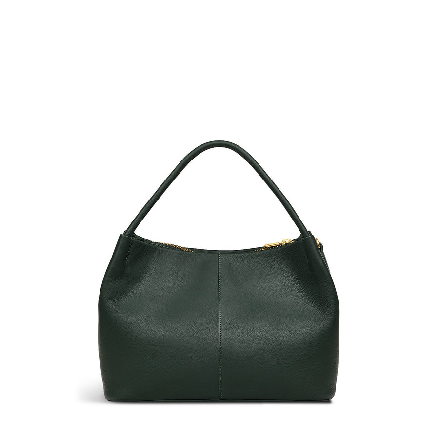 Ivydale Road Leather Medium Ziptop Satchel Bag in Racing Green - H2097302