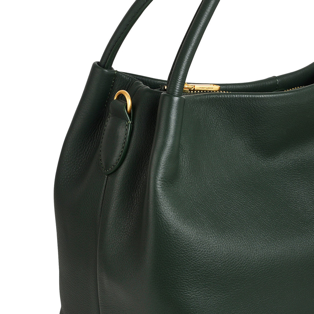 Ivydale Road Leather Medium Ziptop Satchel Bag in Racing Green - H2097302