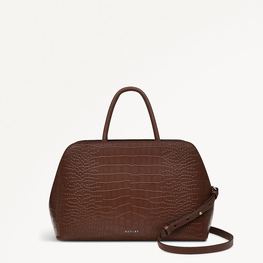 Liverpool Street Faux Croc Medium Ziptop Satchel Bag - RHC24601