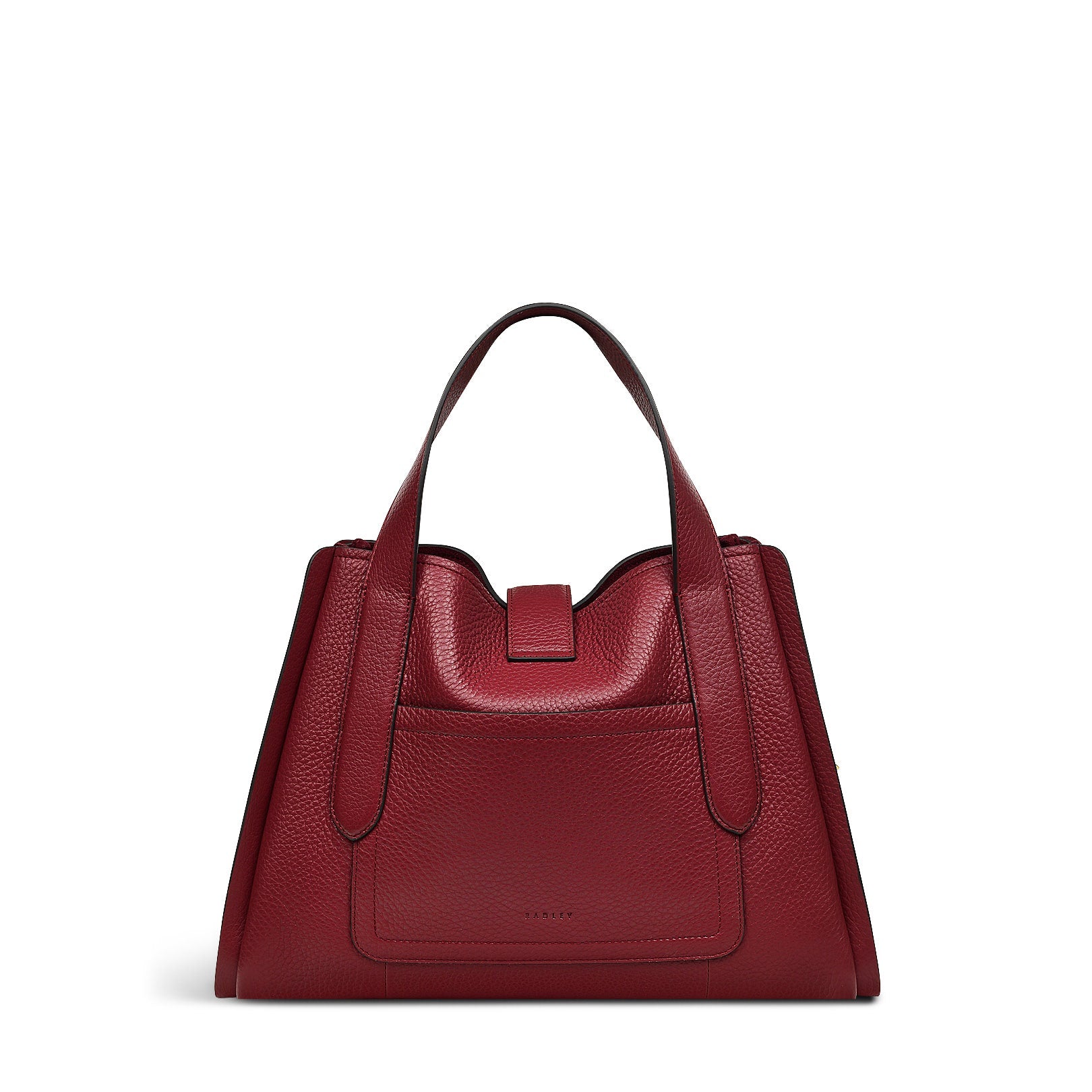 Sloane Street Leather Medium Ziptop Satchel Bag in Cranberry - H2107604