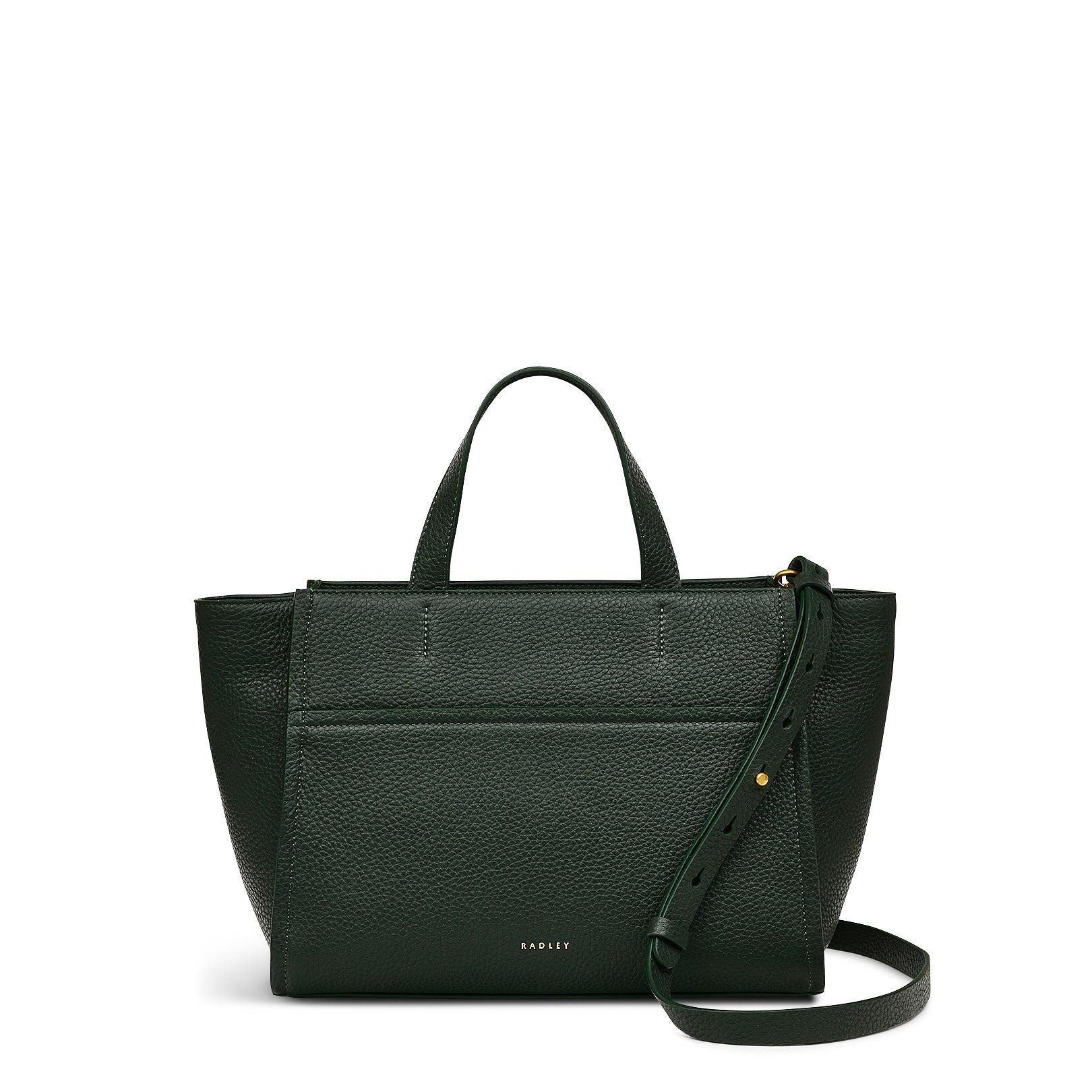 Oak Street Leather Medium Ziptop Grab Bag in Racing Green - H2109302
