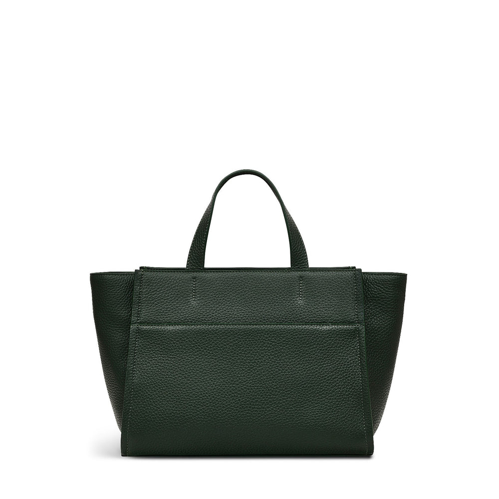 Oak Street Leather Medium Ziptop Satchel Bag in Racing Green - H2109302
