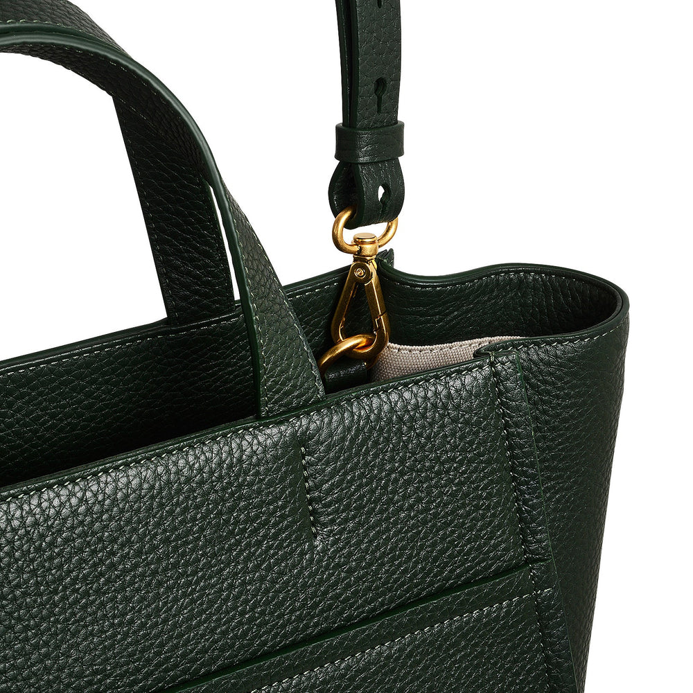 Oak Street Leather Medium Ziptop Satchel Bag in Racing Green - H2109302