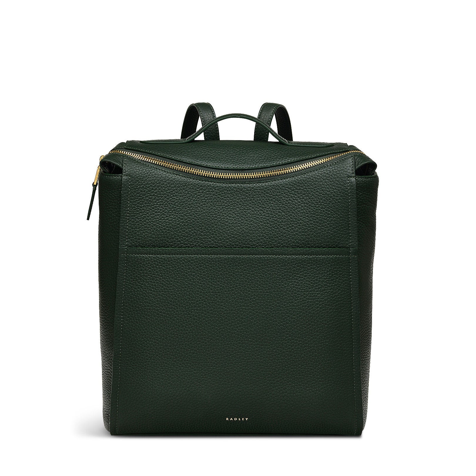 Oak Street Leather Medium Ziptop Backpack in Racing Green - H2110302