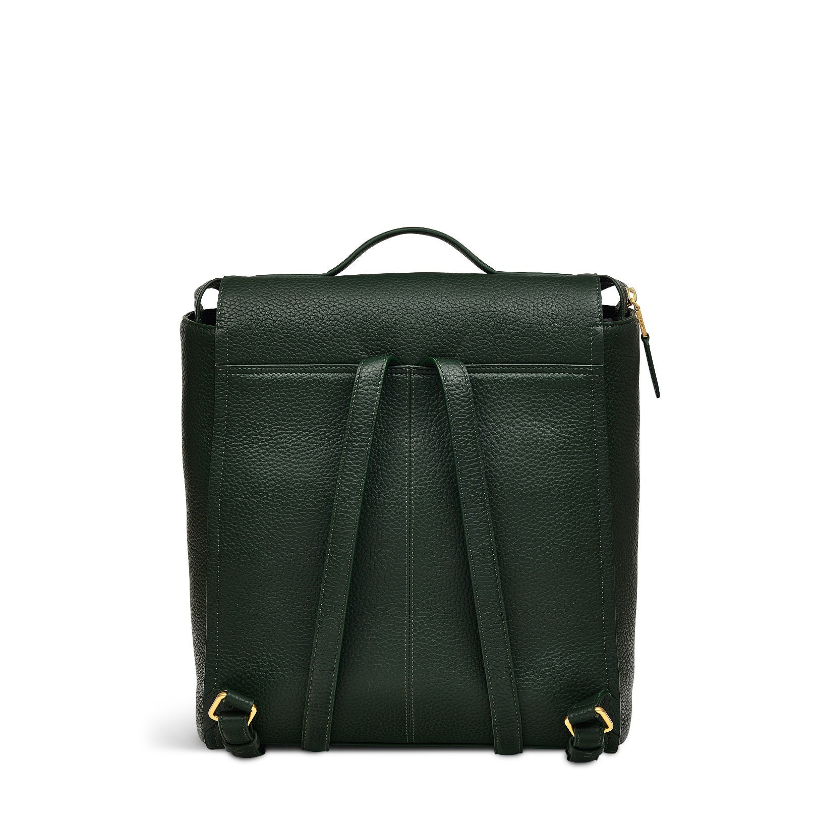 Oak Street Leather Medium Ziptop Backpack in Racing Green - H2110302