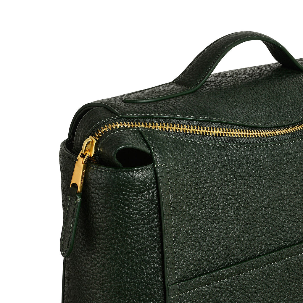 Oak Street Leather Medium Ziptop Backpack in Racing Green - H2110302