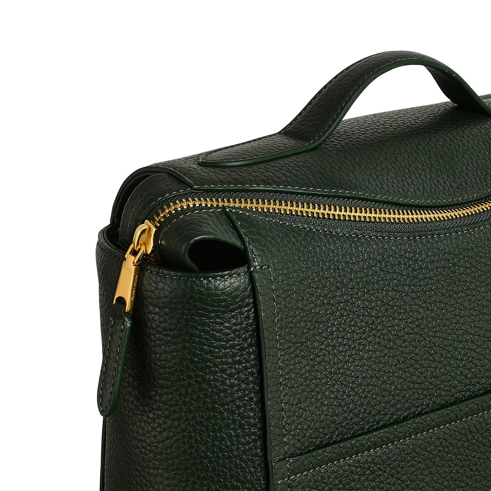 Oak Street Leather Medium Ziptop Backpack in Racing Green - H2110302