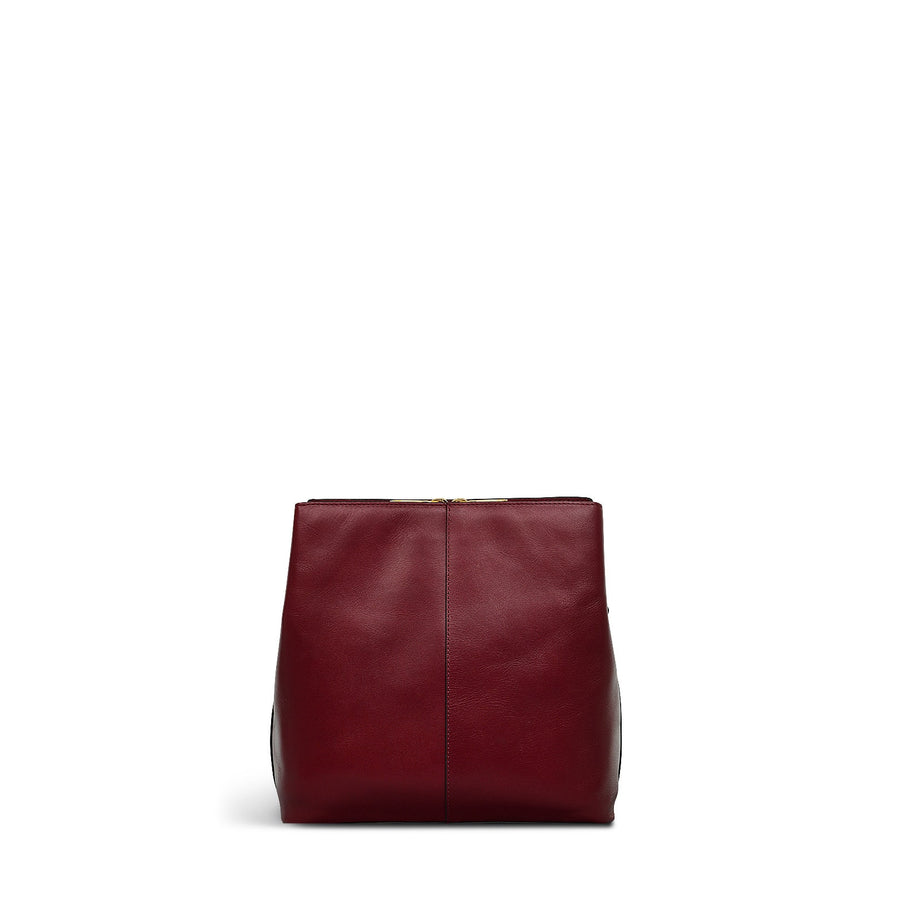 Dukes Place Leather Medium Compartment Crossbody Bag in Cranberry - H2112604
