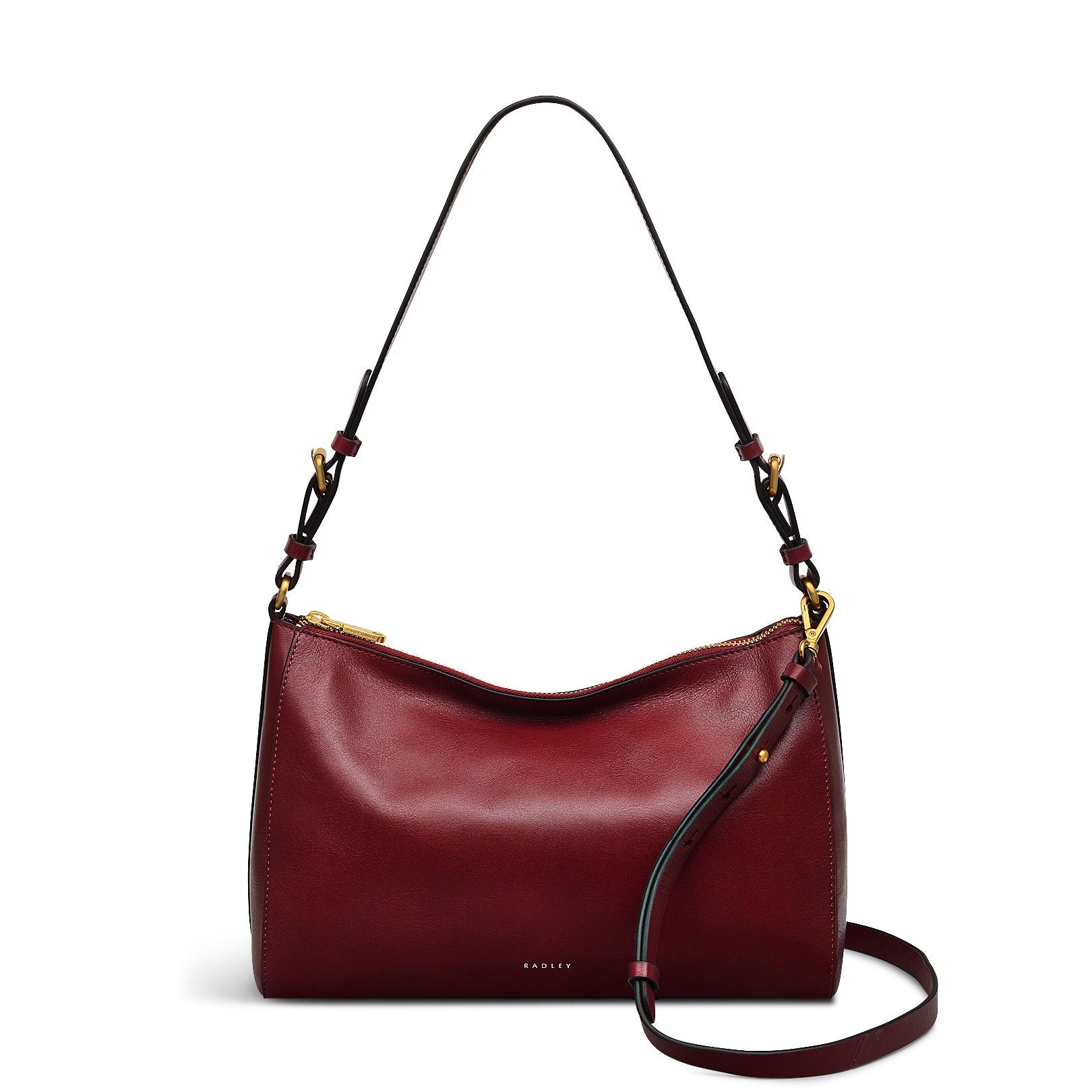 Dukes Place Leather Medium Ziptop Shoulder Bag in Cranberry - H2115604