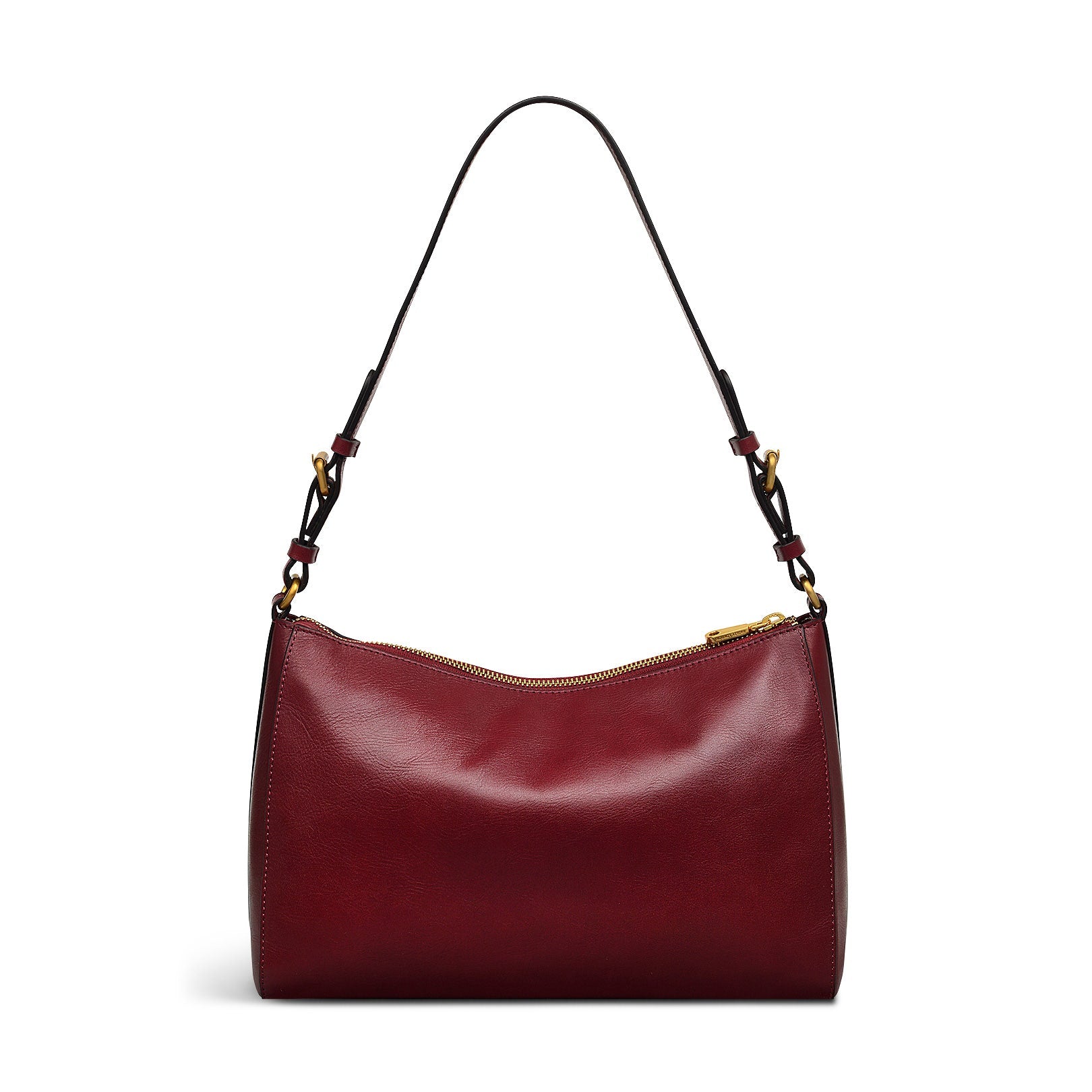 Dukes Place Leather Medium Ziptop Shoulder Bag in Cranberry - H2115604