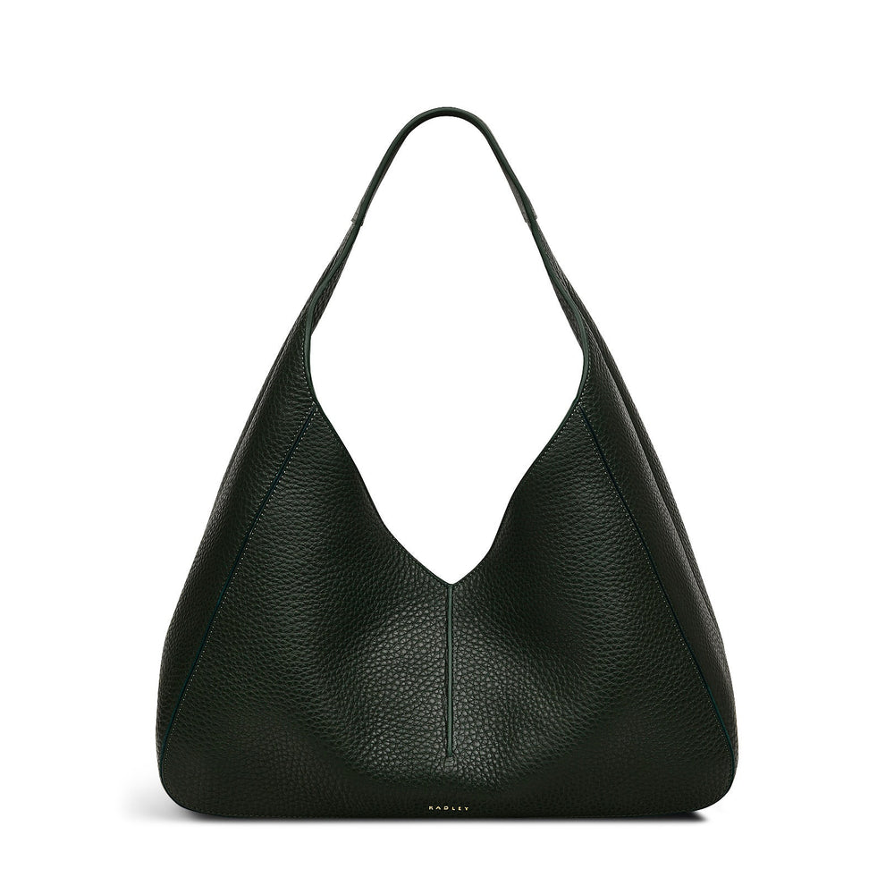 Hillgate Place Leather Large Open Top Shoulder Bag in Racing Green - H2118302