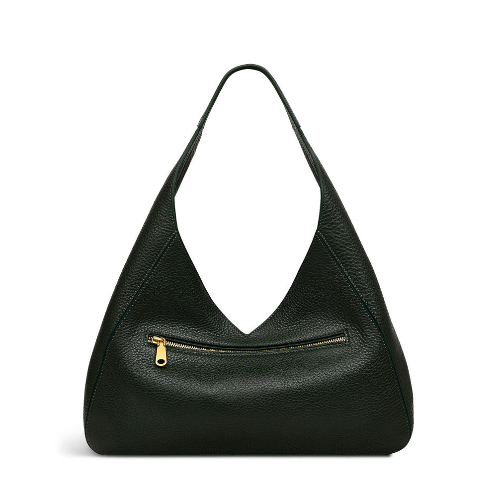 Hillgate Place Leather Large Open Top Shoulder Bag in Racing Green - H2118302