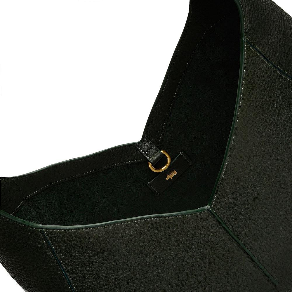 Hillgate Place Leather Large Open Top Shoulder Bag in Racing Green - H2118302
