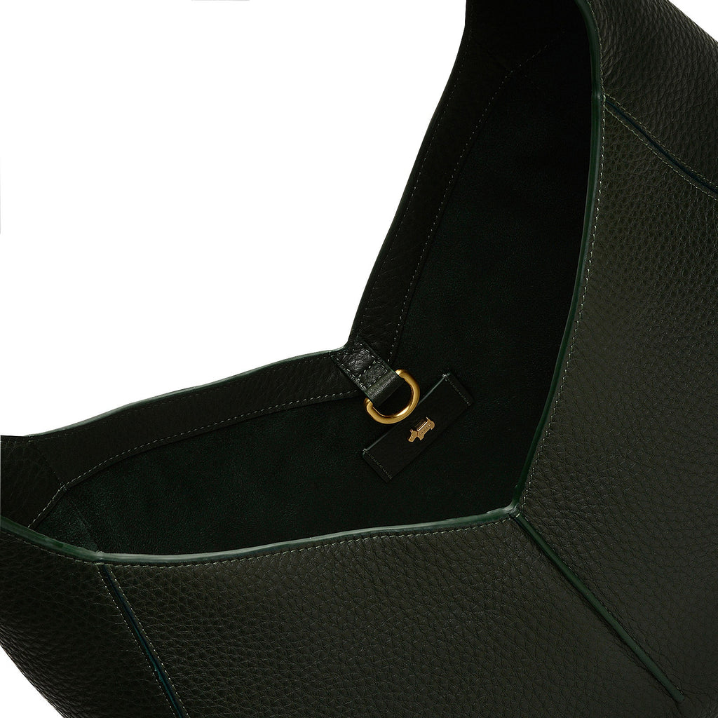 Hillgate Place Leather Large Open Top Shoulder Bag in Racing Green - H2118302