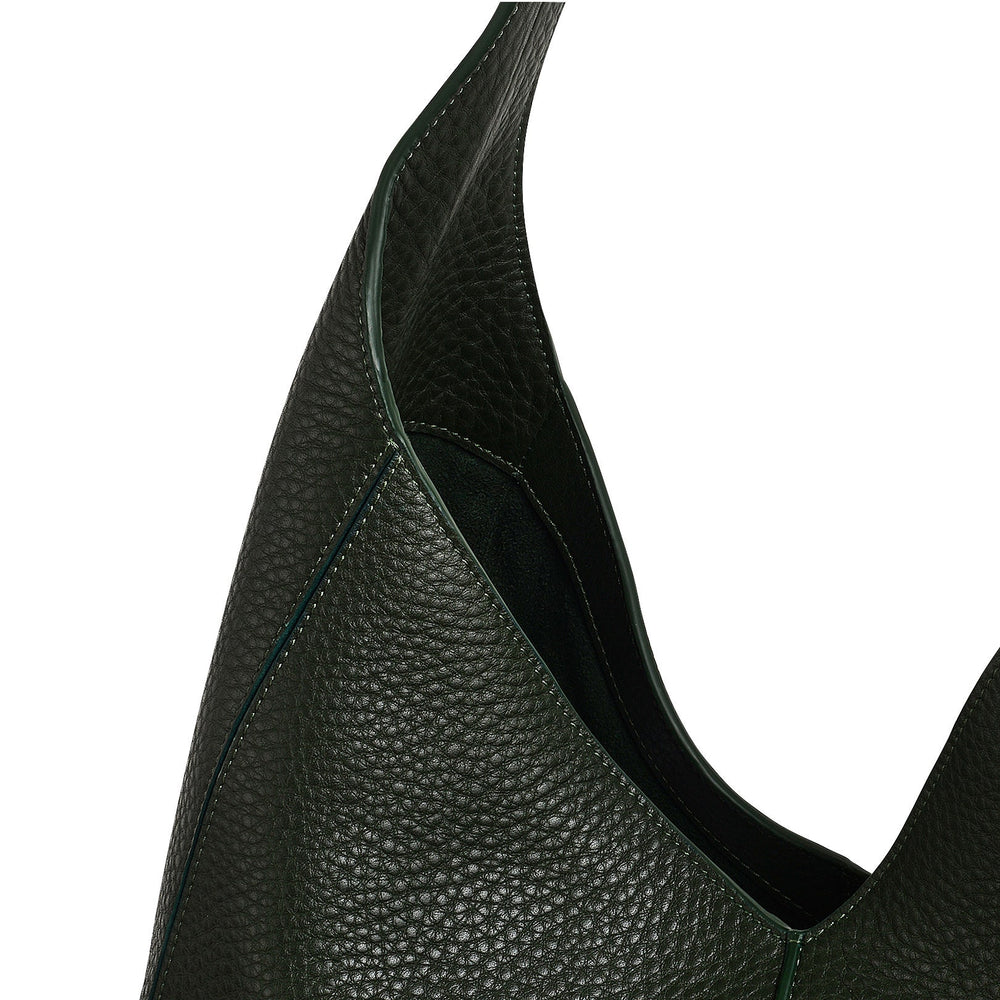 Hillgate Place Leather Large Open Top Shoulder Bag in Racing Green - H2118302