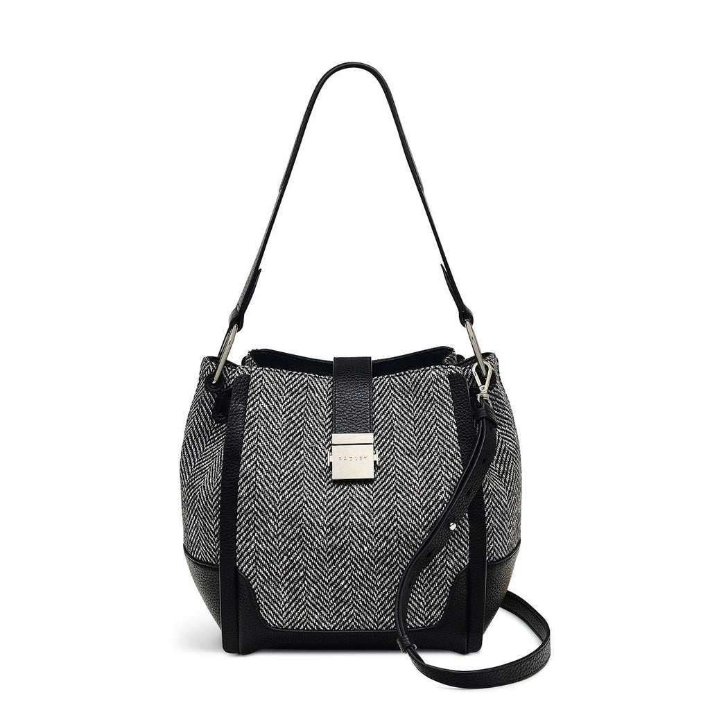 Sloane Street Leather Medium Open Top Shoulder Bag in Black - H2120001
