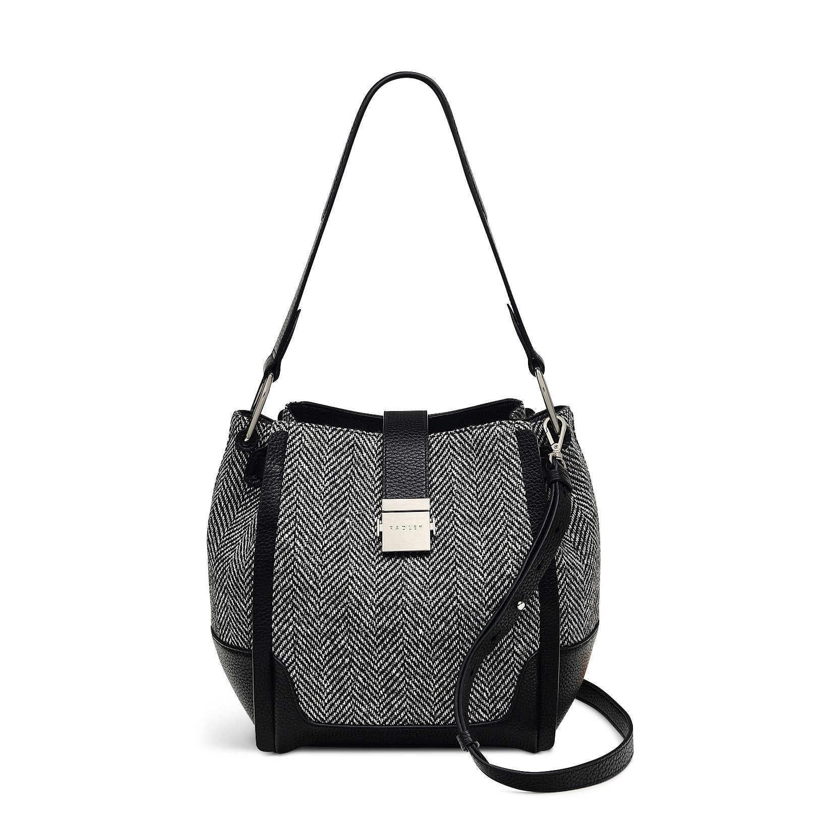 Sloane Street Herringbone Medium Open Top Shoulder Bag - RHC17905