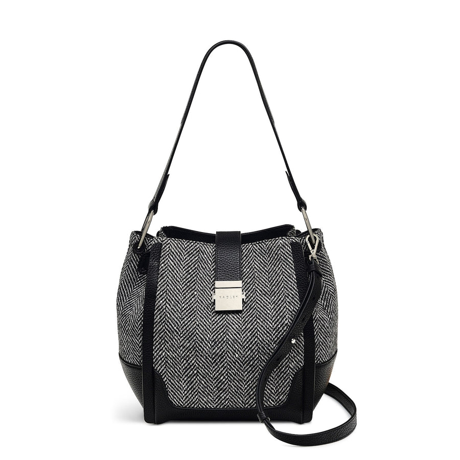 Sloane Street Herringbone Medium Open Top Shoulder Bag - RHC17905