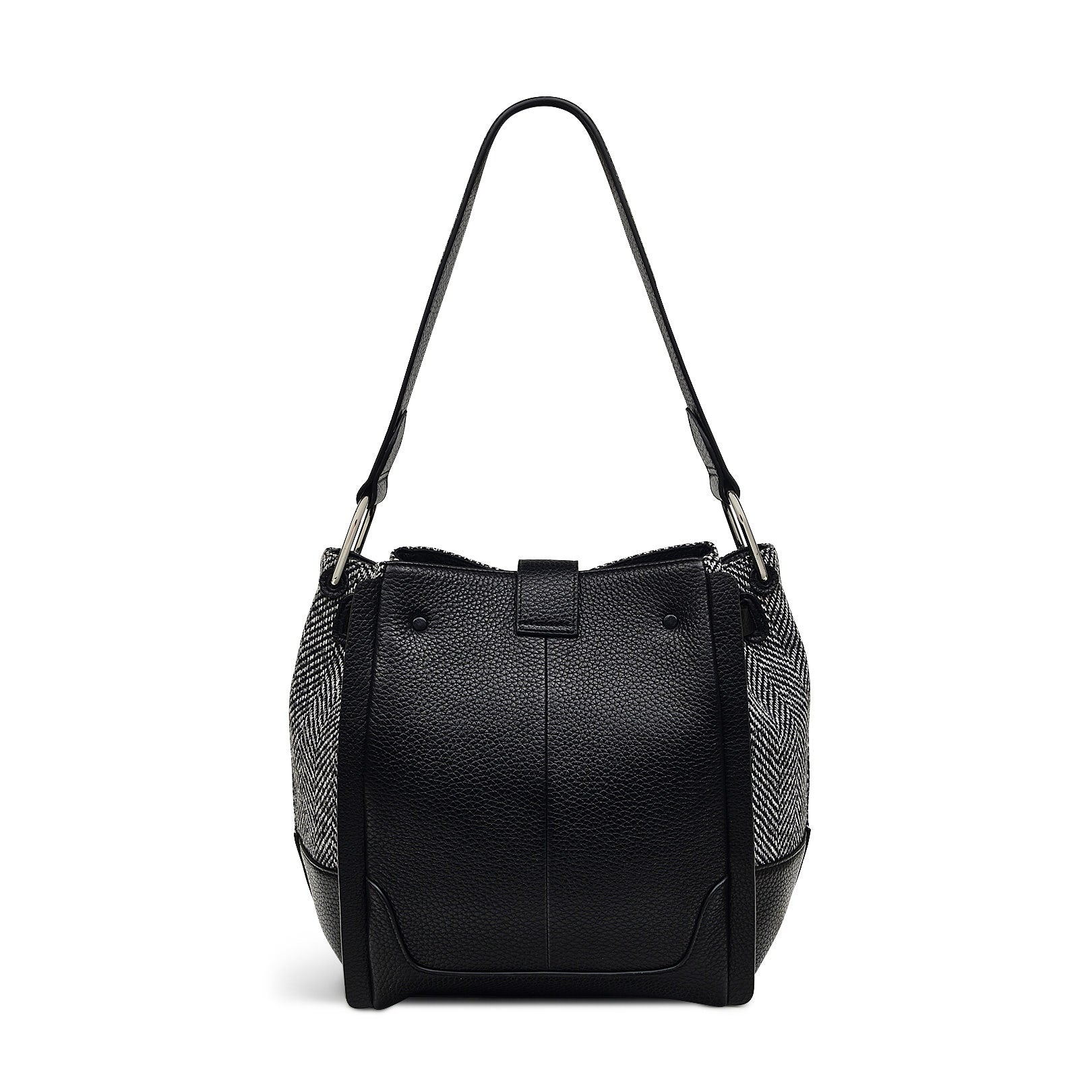 Sloane Street Leather Medium Open Top Shoulder Bag in Black - H2120001