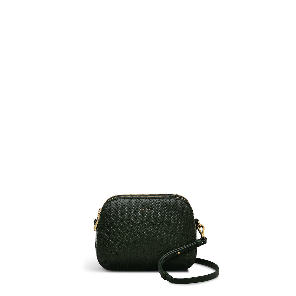 Dukes Place Leather Medium Ziptop Crossbody Bag in Racing Green - H2123302