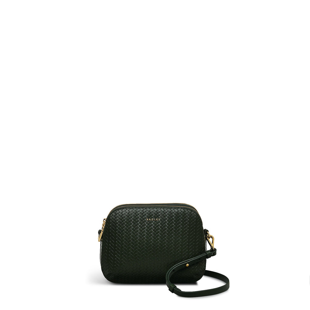 Dukes Place Leather Medium Ziptop Crossbody Bag in Racing Green - H2123302