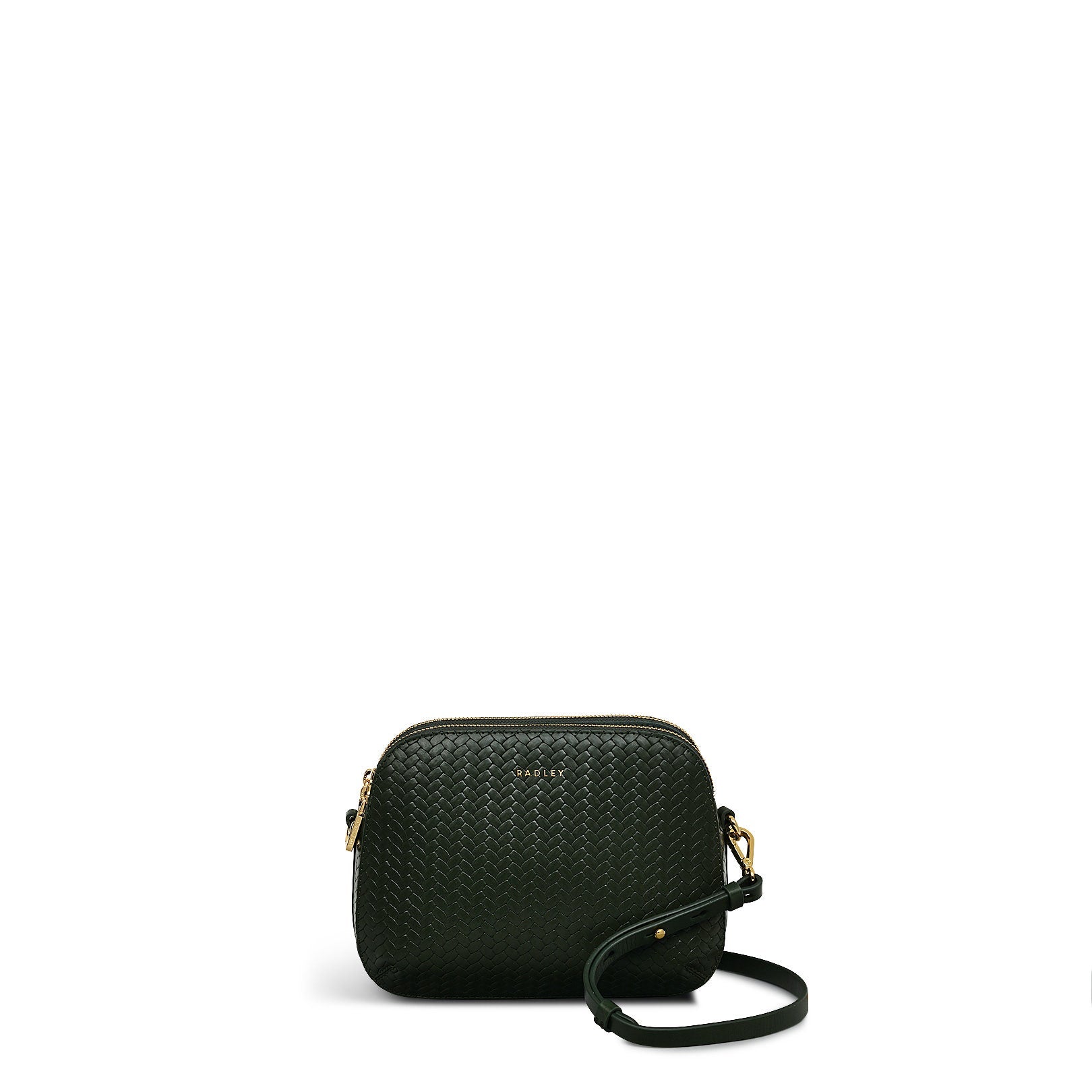 Dukes Place Leather Medium Ziptop Crossbody Bag in Racing Green - H2123302