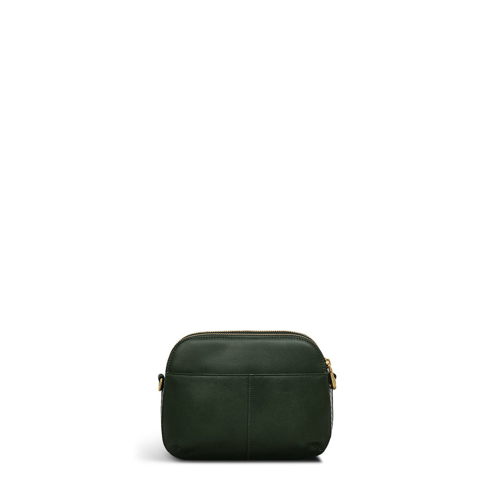 Dukes Place Leather Medium Ziptop Crossbody Bag in Racing Green - H2123302